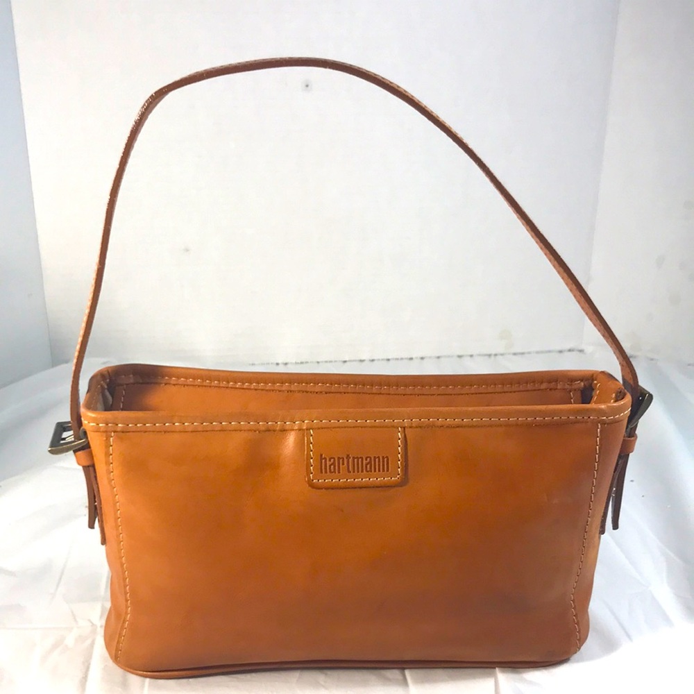 Vintage Hartmann Tan Full Grain Leather Rectangular Adjustable Shoulder Bag